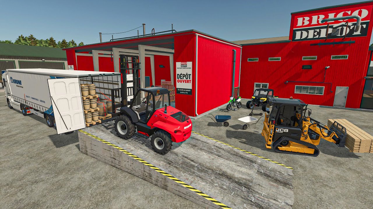 Centre de Distribution Brico D&eacute;p&ocirc;t (D&eacute;chargement des camions) | Farming Simulator 25