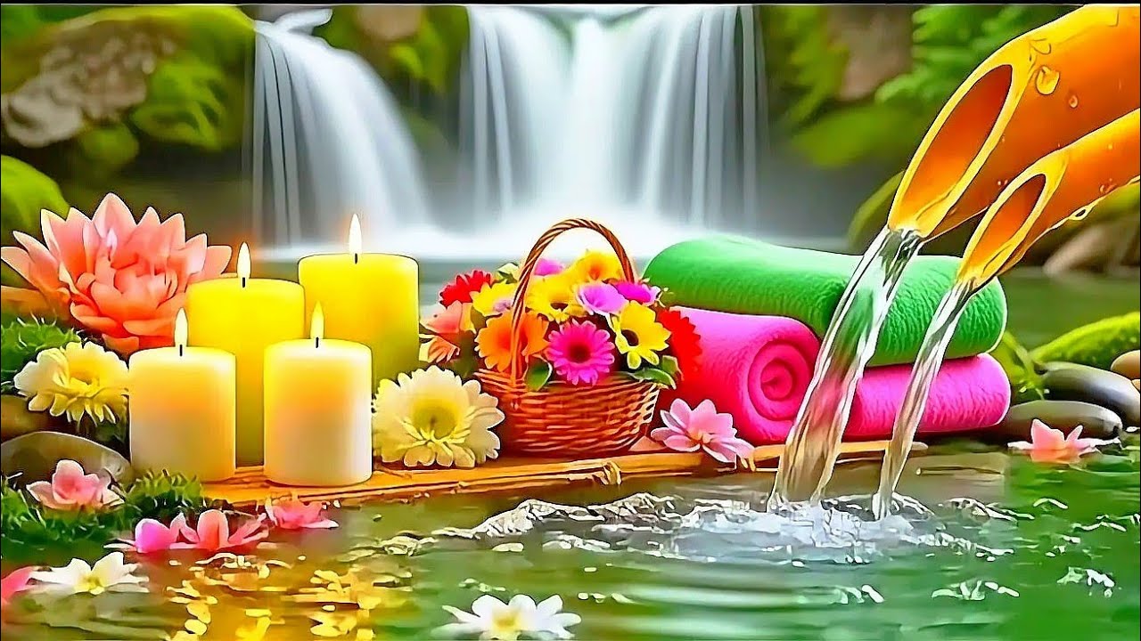 Soothing Relaxing Piano & Water Fountain Sounds  Deep Sleep, Stress Relief & Meditation Music