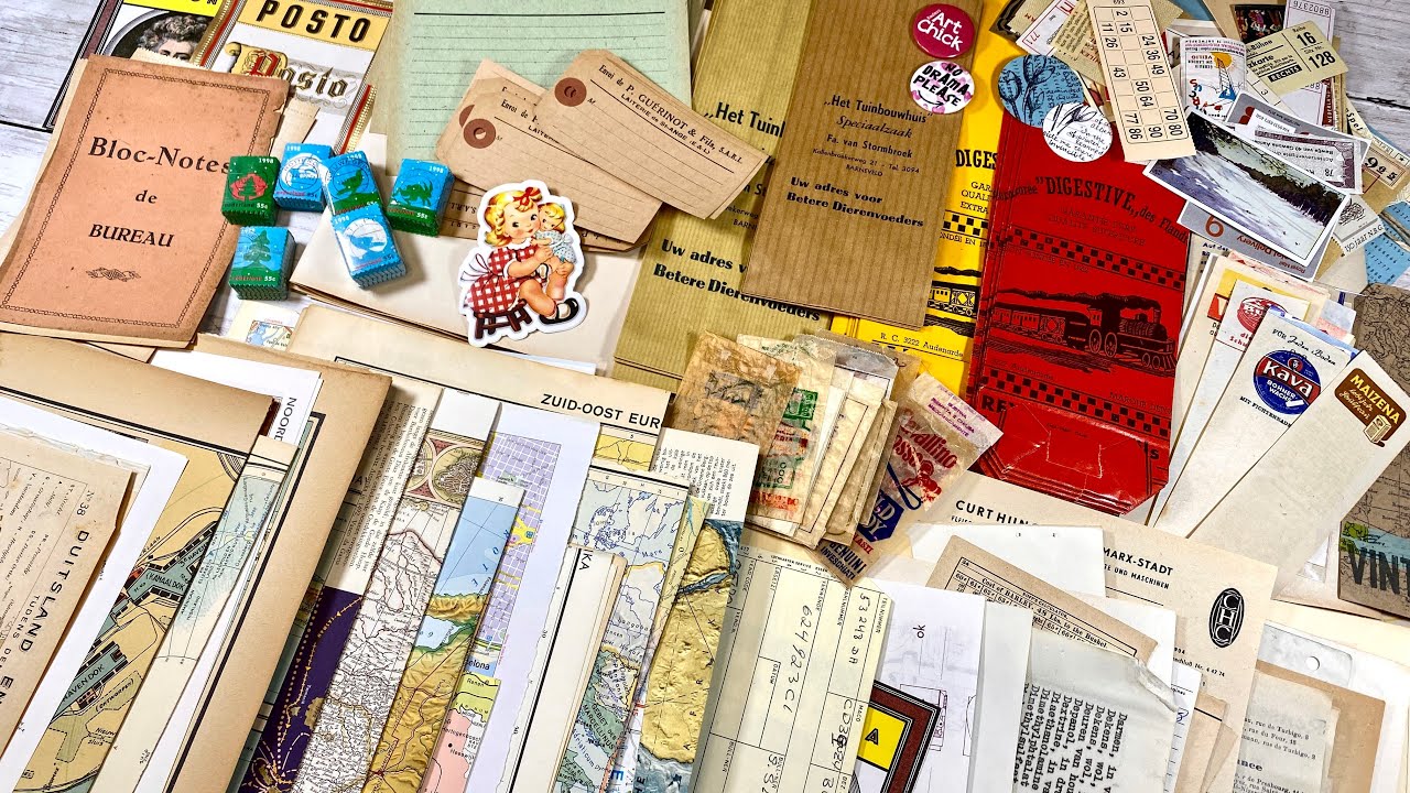 ENG SUB【Etsy：Estherさんのショップでヴィンテージの紙モノを購入しました♡】vintage paper Haul・ヴィンテージの地図・音フェチ