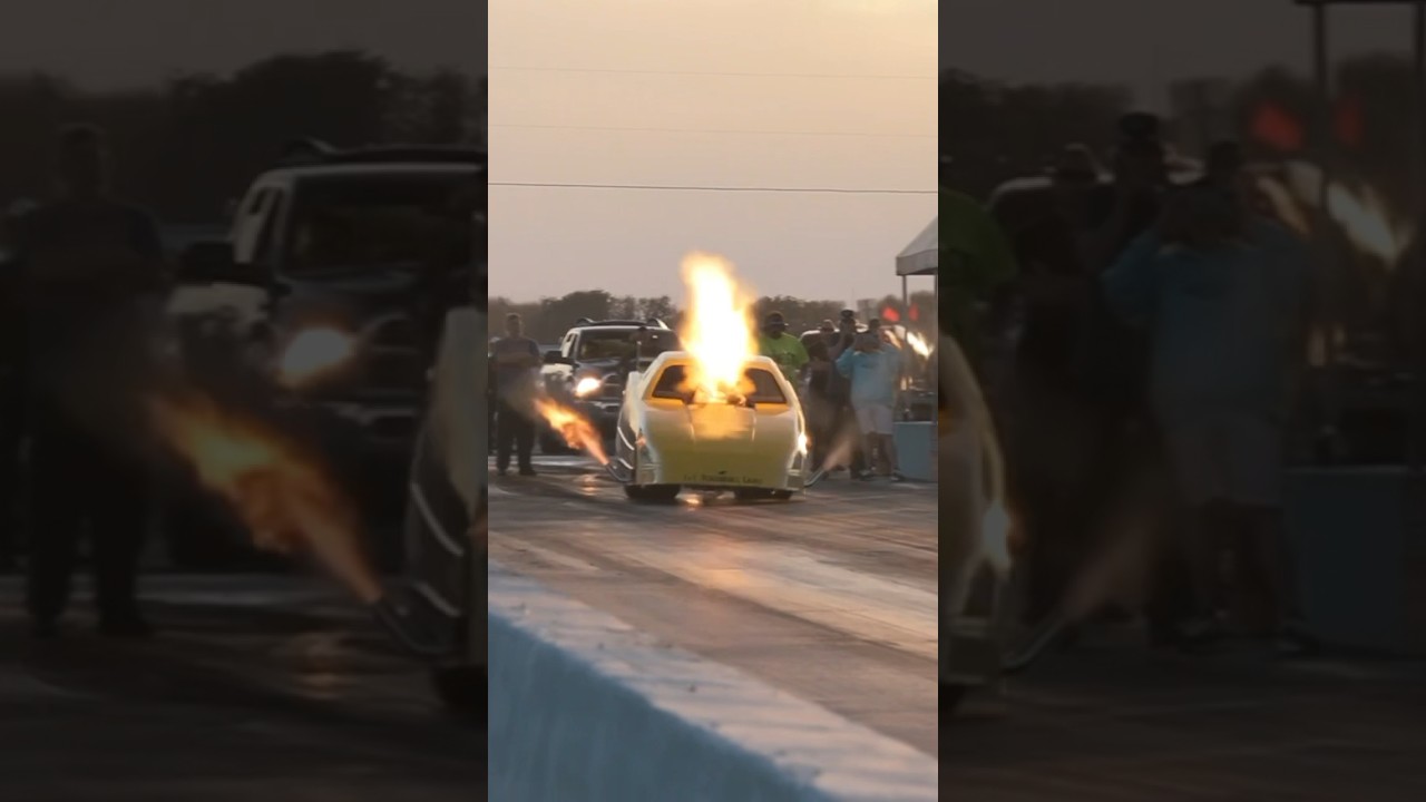 Nitrous Backfire! Jade Cook&rsquo;s nitrous assisted Funny Car goes 🔥 #nitrous #racing #boom #dragrace