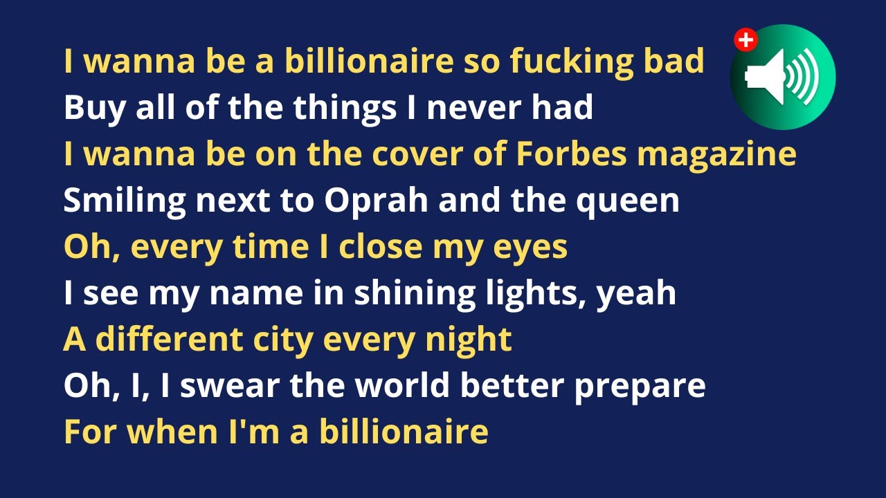 APRENDA INGLÊS COM MÚSICA - Billionaire - Travie Mccoy Ft. Bruno Mars. Melhore Seu Inglês