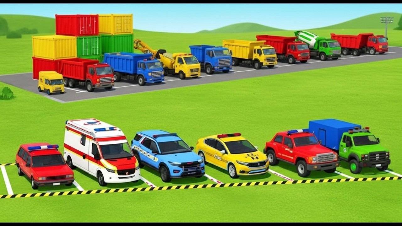 Garage with Colors – ALL EMERGENCY AMBULANCE RESCUE 🚑 | FUN GARAGE MIX