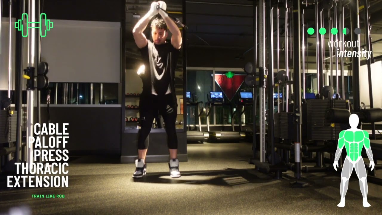 How to do a cable paloff press with thoracic extension