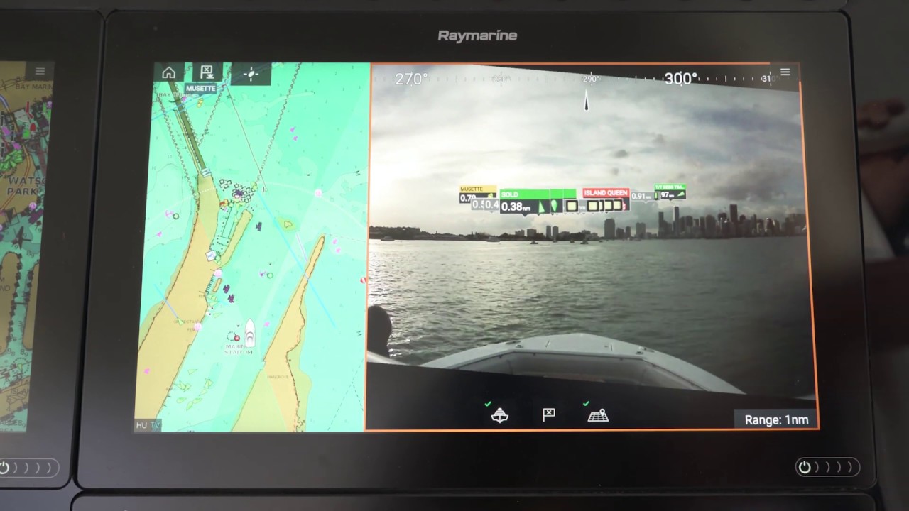 Demoing Raymarine ClearCruise™ AR at the Miami Boat Show