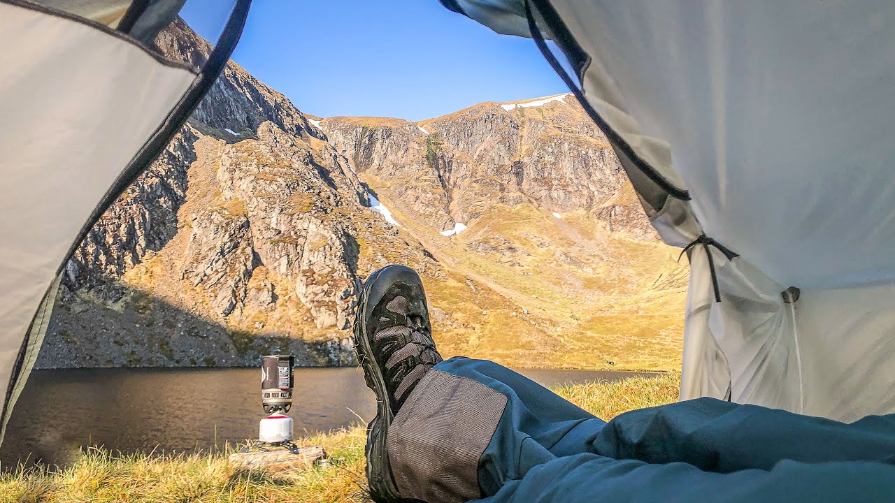 Camping at a Hidden Loch , High in the Mountains
