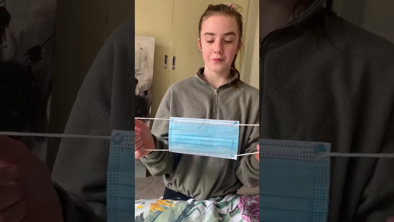 Adjusting a Surgical Face mask to fit a child