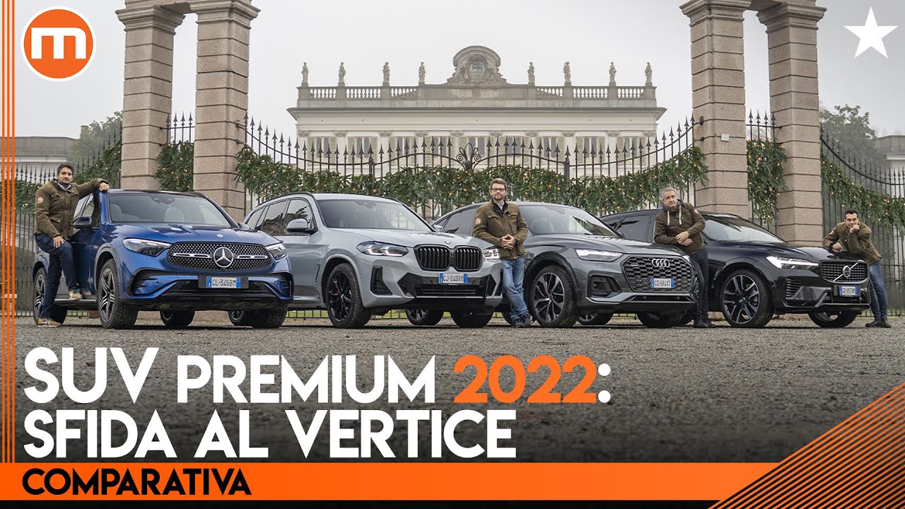 SUV Premium | Mercedes GLC e BMW X3 Diesel vs Audi Q5 Sportback e Volvo XC60 plug-in hybrid | 4K