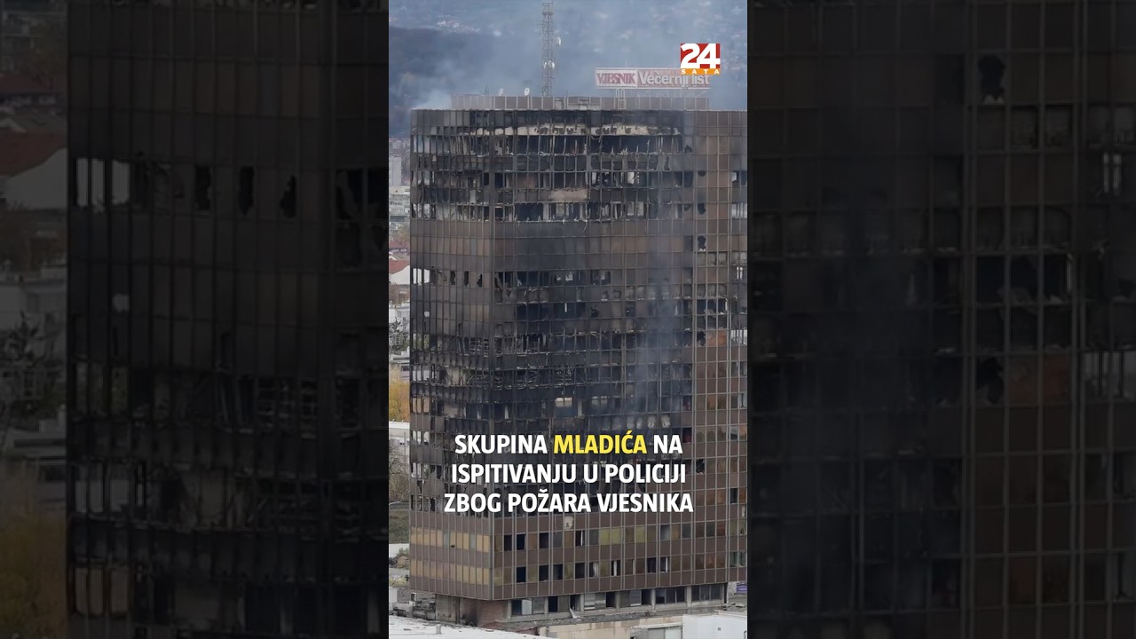 Skupina mladih na ispitivanju u policiji zbog požara Vjesnika! 