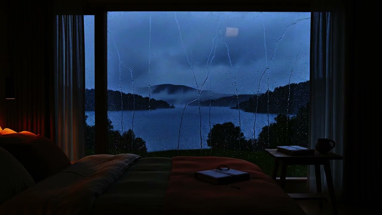 Rain Sound in a Dark Bedroom, Gentle Rain Sounds for Peaceful Sleep Ambience and Deep Rest