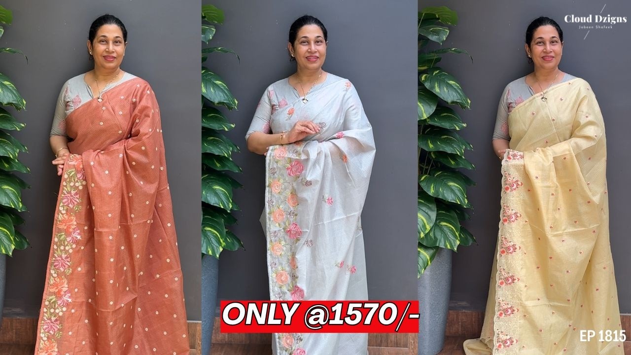 Ep 1815 | Soft Silky Cotta Sarees Only @1570/- Cloud Dzigns |