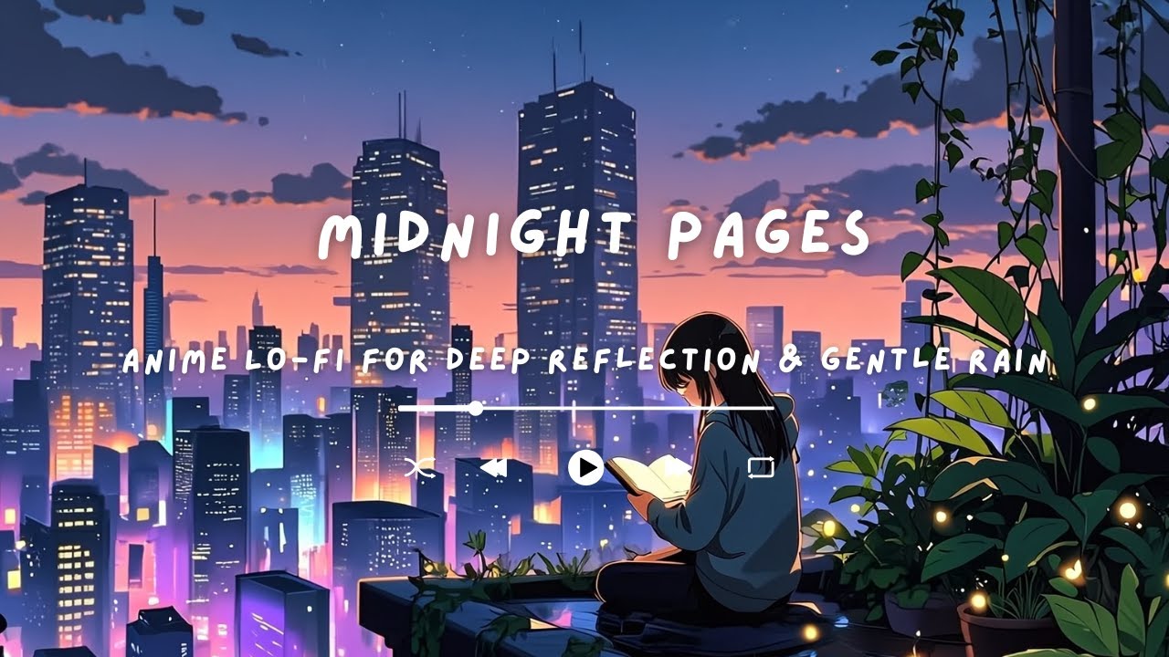 Midnight Pages 🌃 | Anime Lo-Fi Girl Reading in the City Glow