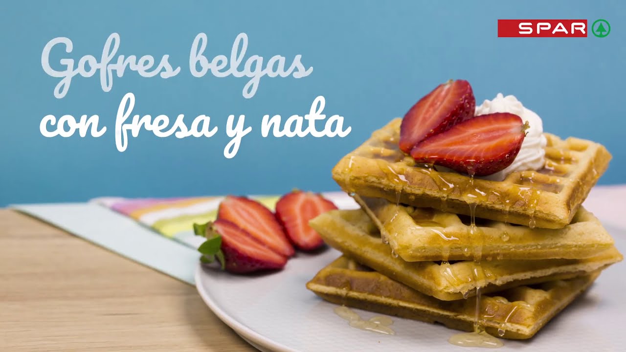 Gofres Belgas con Fresa y Nata
