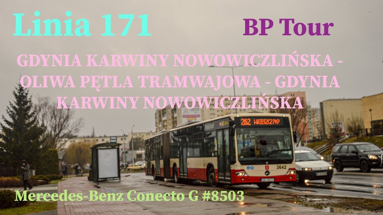 Linia 171 Gdańsk Karwiny Nowowiczlińska-Oliwa P.Tramwajowa-Karwiny Nowowiczlińska MB Conecto G #8503