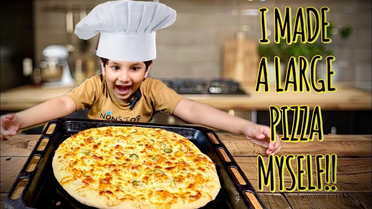 Watch a 5 years old bake the LARGEST pizza! 🍕