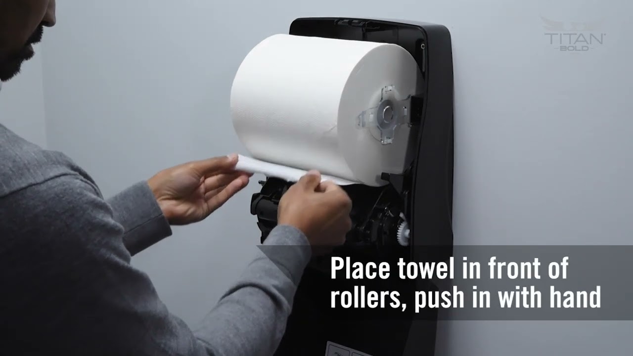 Titan® Bold Smooth-Cut Roll Towel Dispenser - How To Load