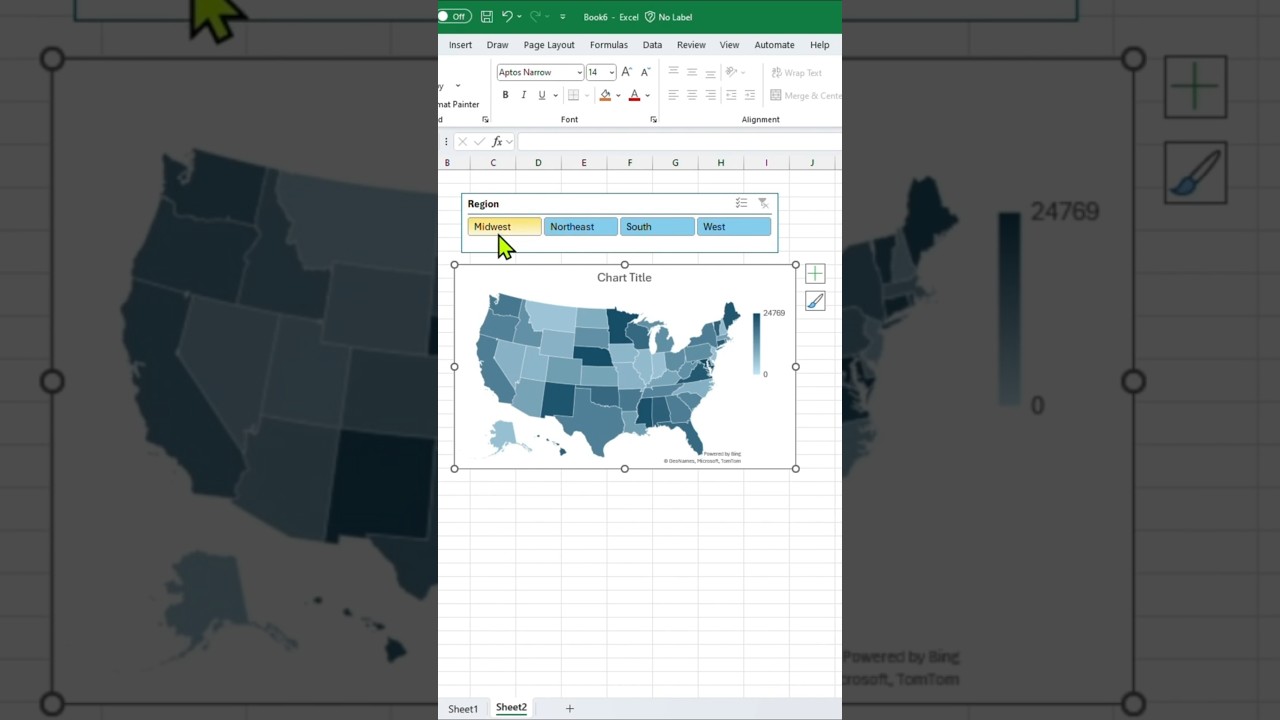 Create Dynamic Map in Excel with Slicers! #youtubeshorts