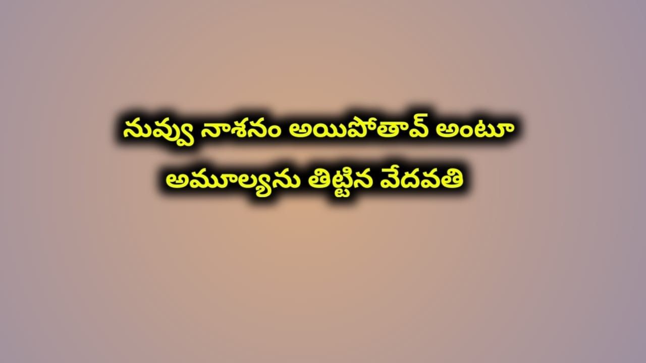 నువ్వు నాశనం అయిపోతావు అంటూ అమూల్యాని తిట్టిన వేదవతి.. ధైర్యం చెప్పిన ధీరజ్..