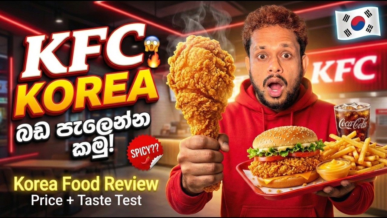 KFC Korea | KFC එකෙන් බඩ පැලෙන්න කමු  | KFC Food Review in South Korea #kfc #kfcchicken