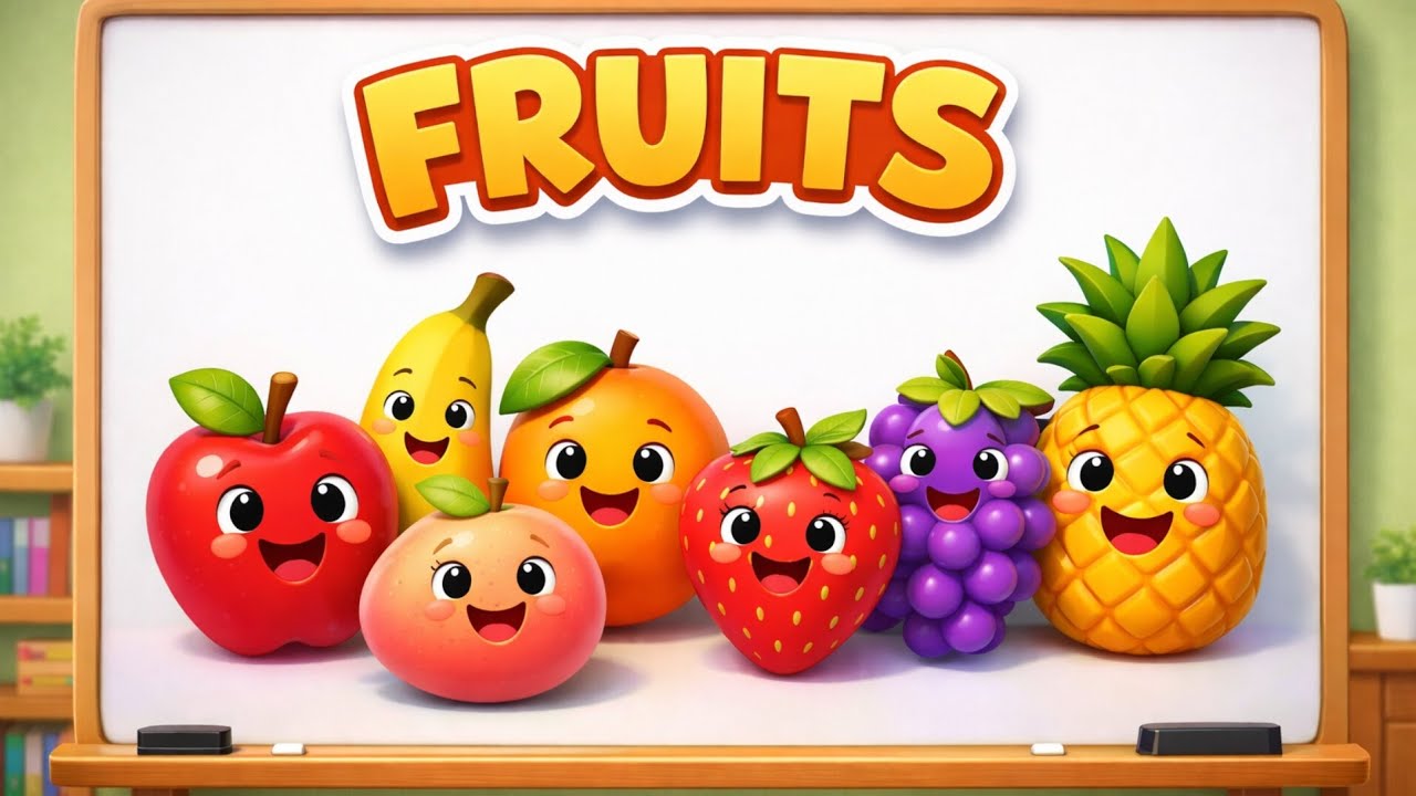 Learning Fruits Name for Toddlers in English | First Words for Babies | Learning Video for Kids