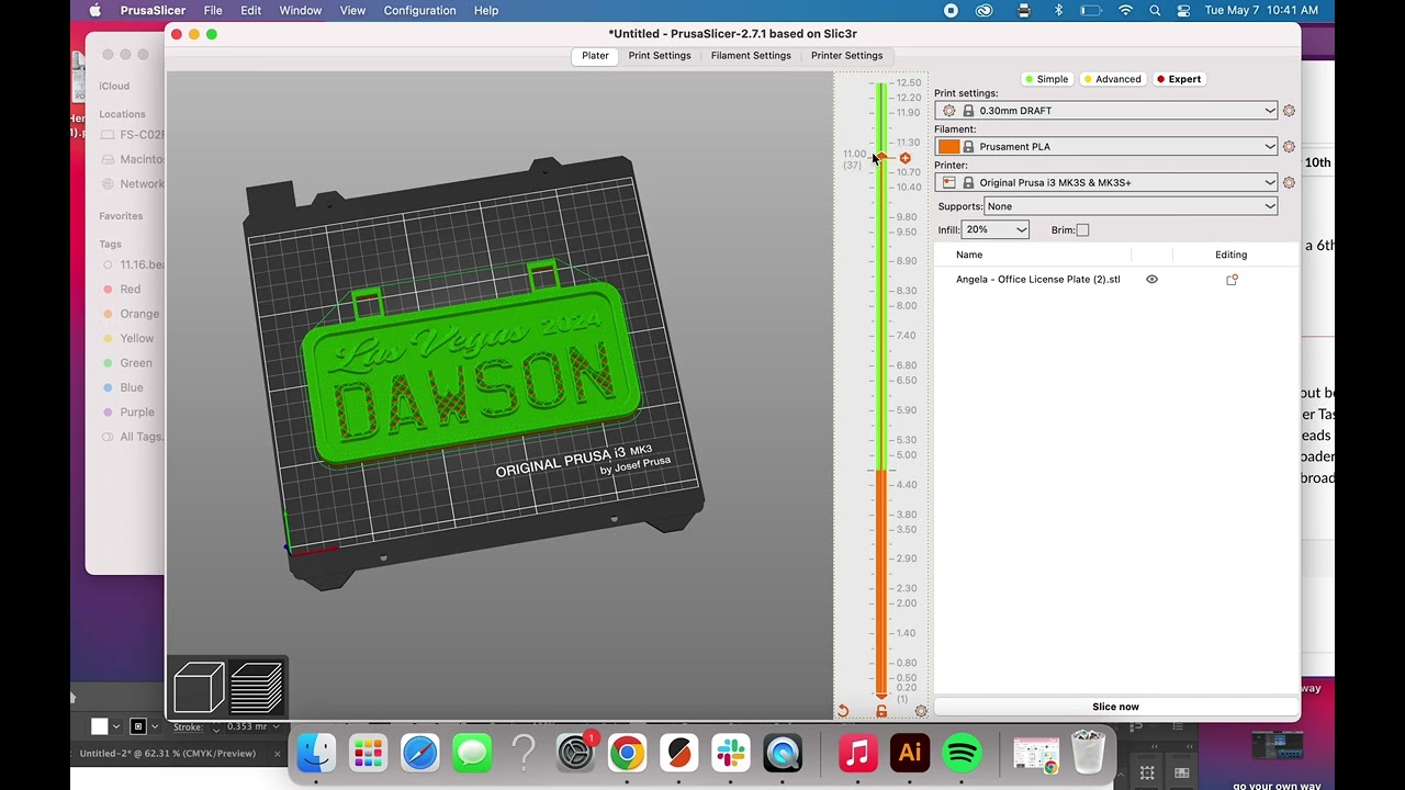 Setting color changes in Prusa Slicer