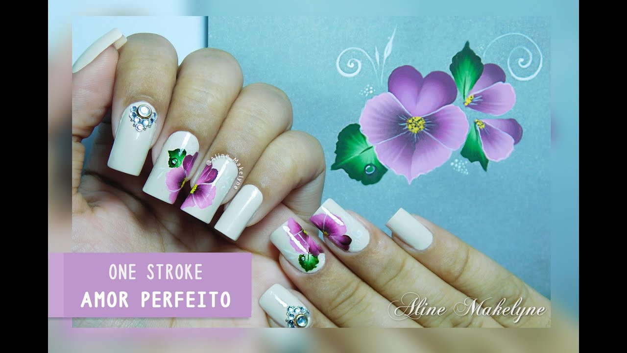 Passo a passo Flor Amor Perfeito One stroke | Aline Makelyne