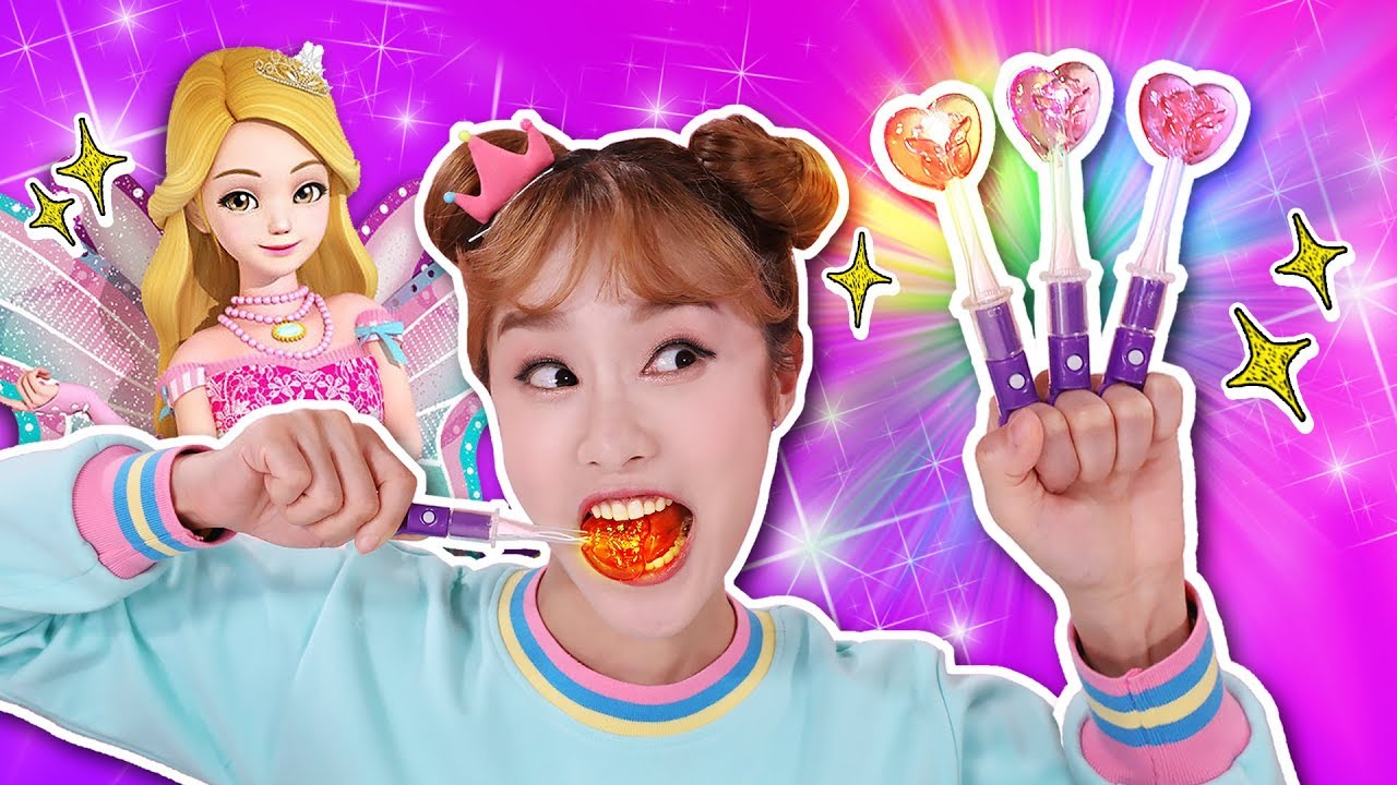 빛나는 사탕?! 시크릿쥬쥬 LED 매직캔디 딸기사탕 먹방 놀이 - 지니