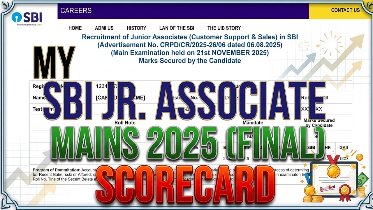 My SBI Clerk Mains 2025 Final Scorecard Out 😱 | Mere Kitne Marks Aaye?