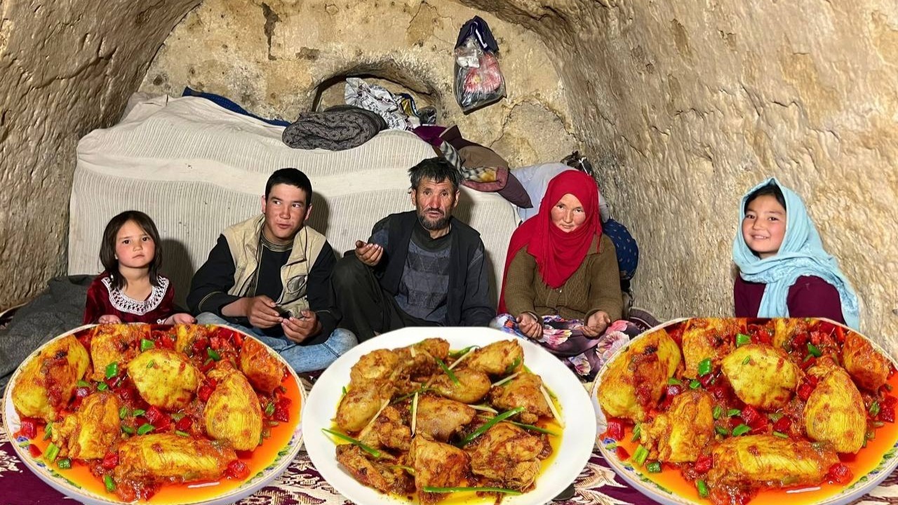 Real Village Life Cooking Delicious Chicken Stew in a Mountain Village | Village Life of Afghanistan