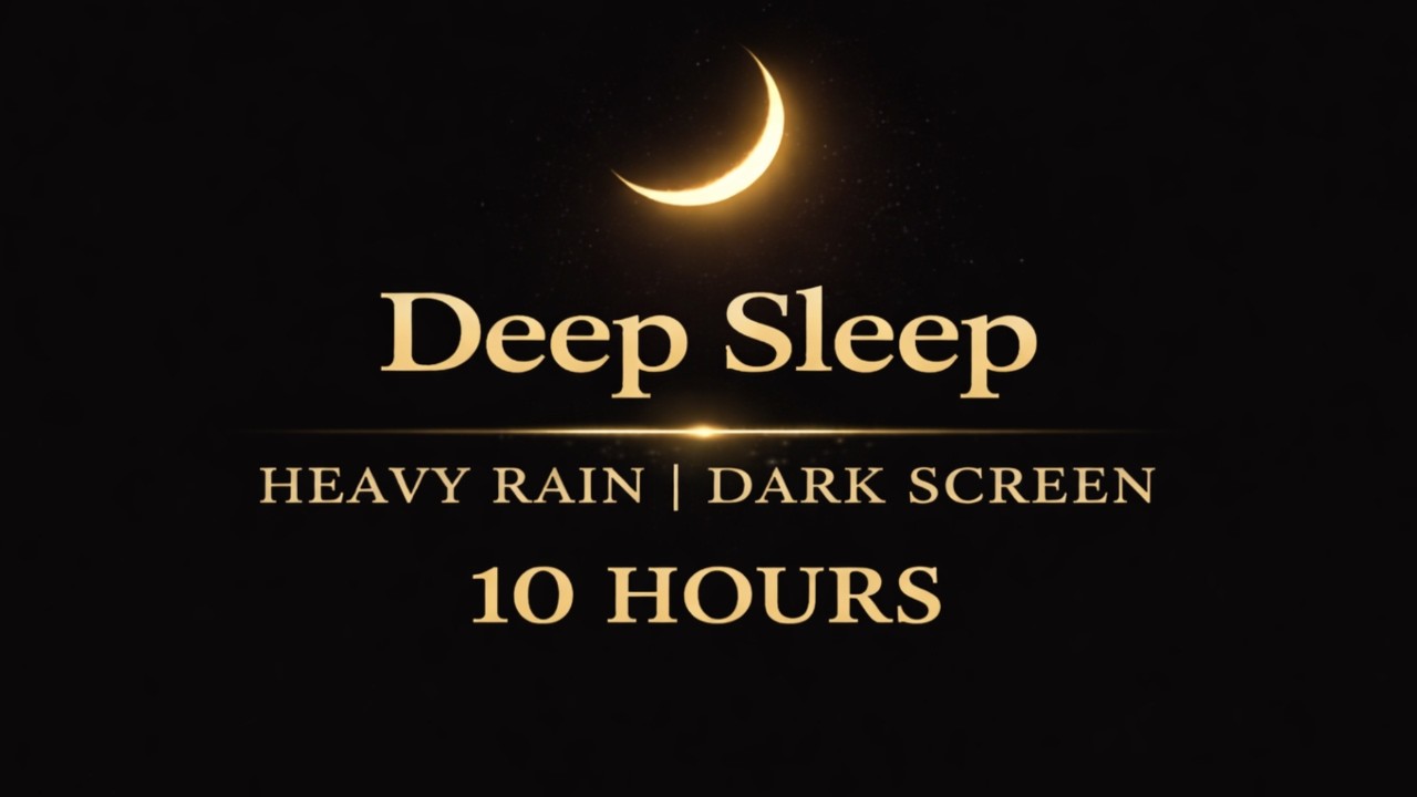 Rain Sounds for Sleep | Heavy Rain | Dark Screen | 10 Hours