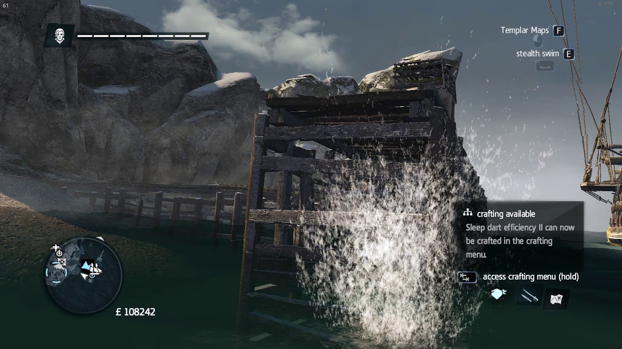 Assassin's Creed : Rogue - Templar Maps Location North Atlantic 370,-482
