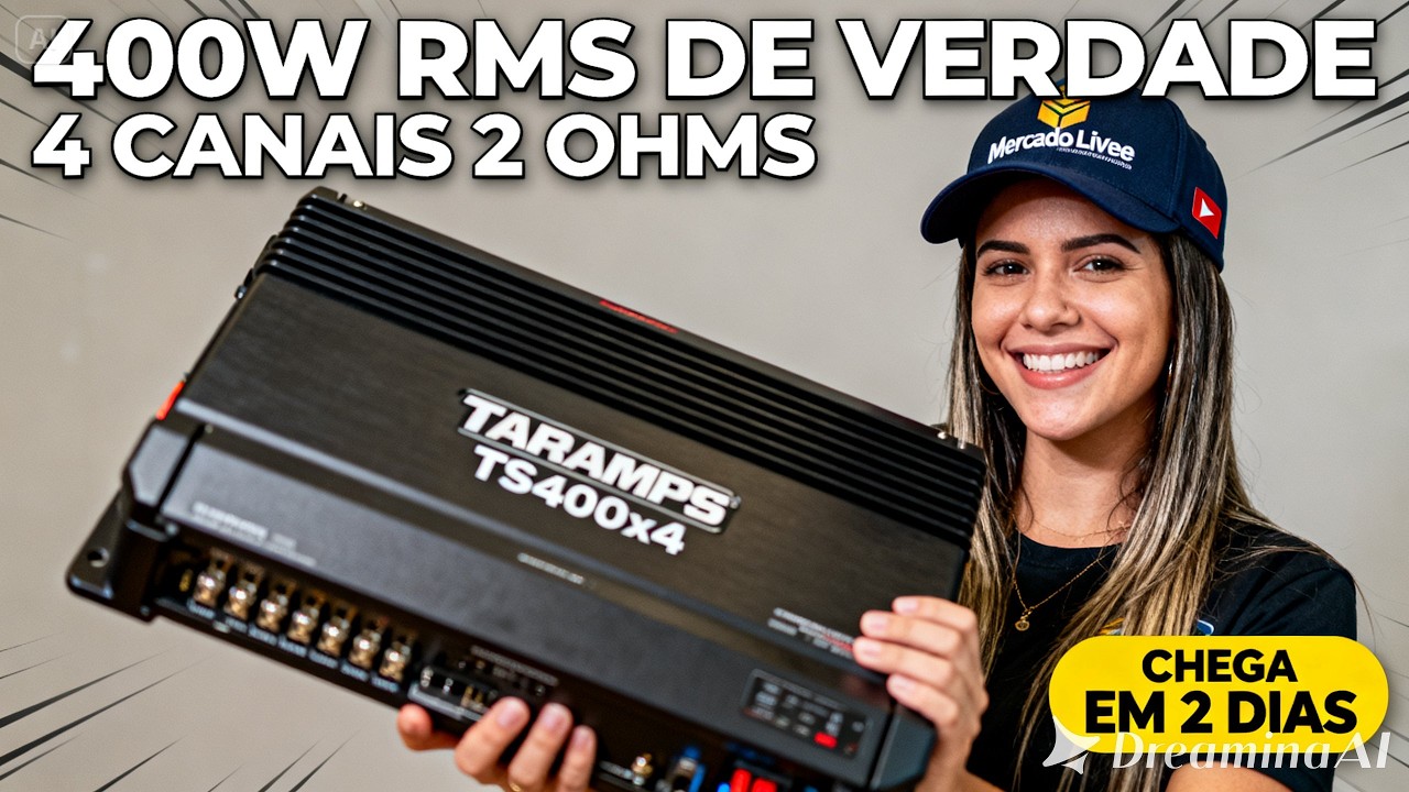 Módulo Taramps TS400x4 amplificador automotivo 400W RMS 4 canais 2 Ohms para som carro