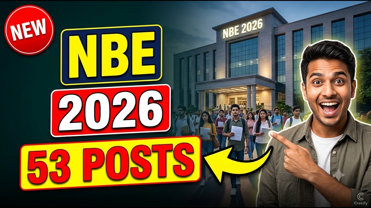 NBE Recruitment 2026 Notification OUT! 53 Posts for Deputy Director, Jr Assistant &| Apply | Crakify