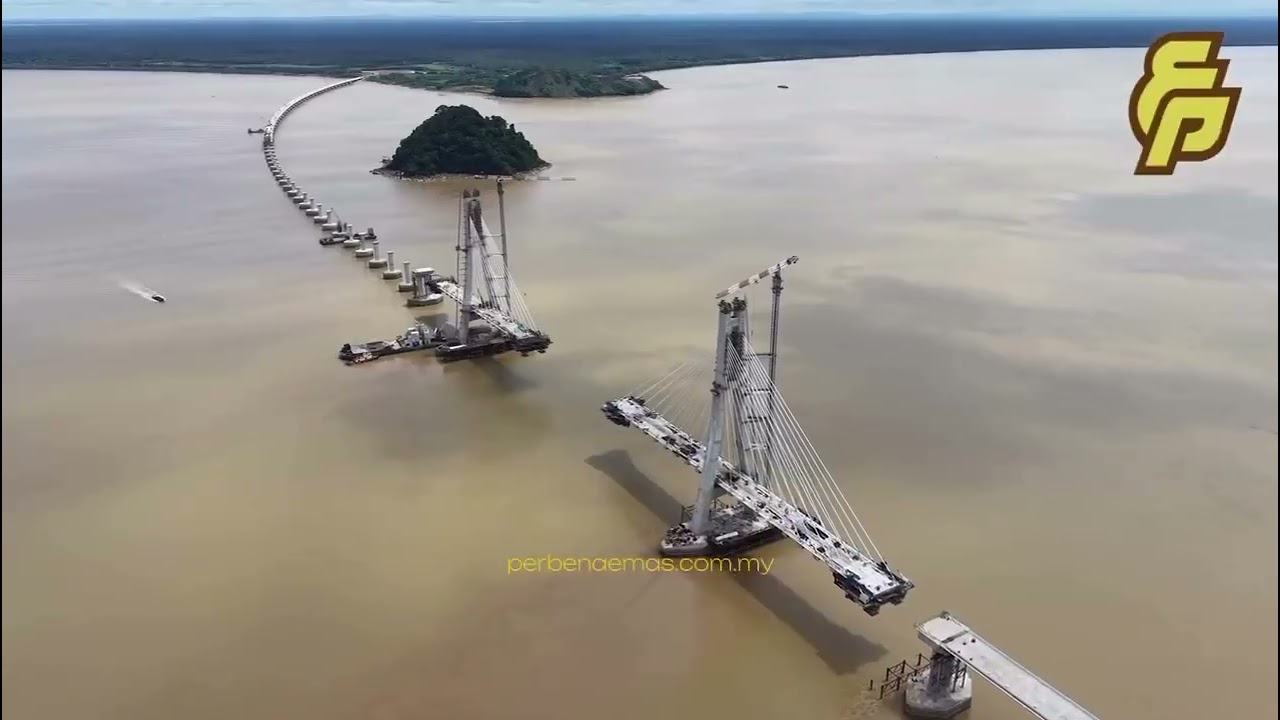 Malaysia Longest River Cable Stayed Bridge Batang Lupar 1 Sri Aman Sarawak -  23 October 2025