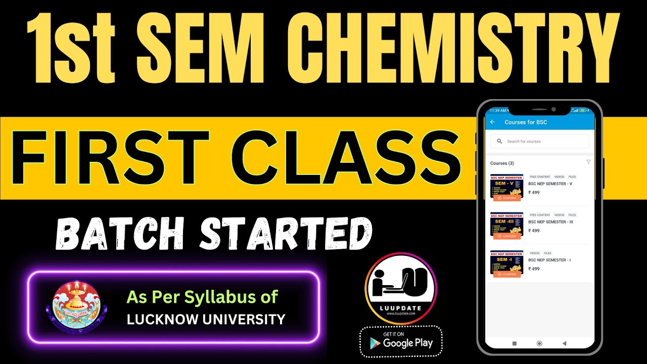 Inorganic Chemistry Sem 1 lecture 01 as per Lucknow university syllabus