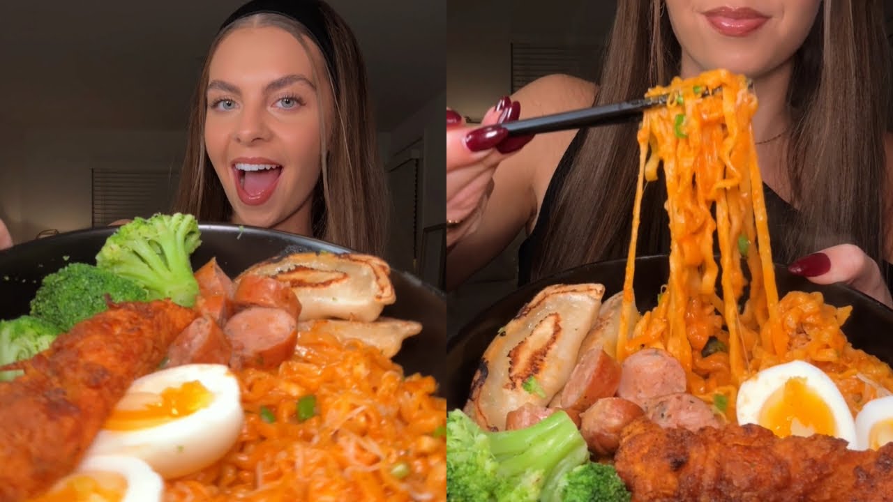Carbonara Buldak Ramen Made Gourmet 🍜 Chatty Mukbang