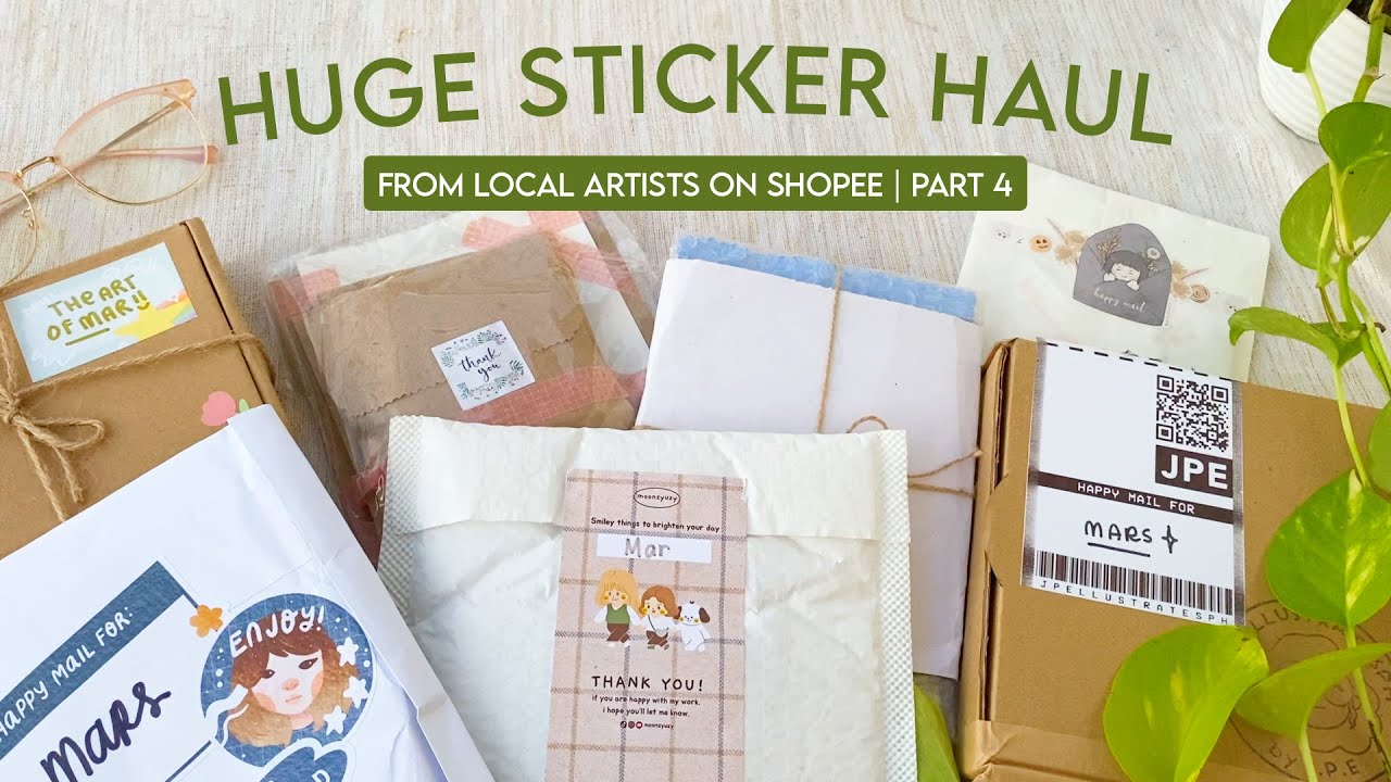 📦 huge sticker unboxing from local artists | shopee sticker haul part 4 (ASMR) 🇵🇭 Philippines