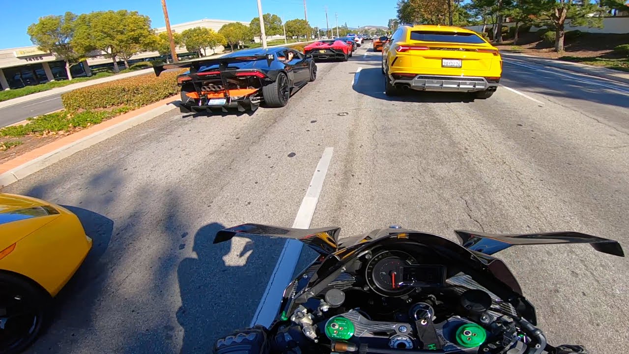 Taking My Ninja H2 To A Lamborghini Drive!