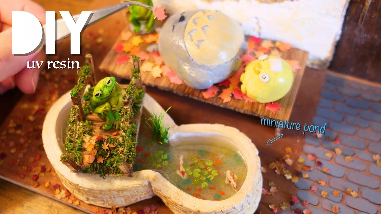 DIY☺︎【UVレジン】ミニチュア　ドールハウスの池:【UV resin】miniature　Dollhouse of pond
