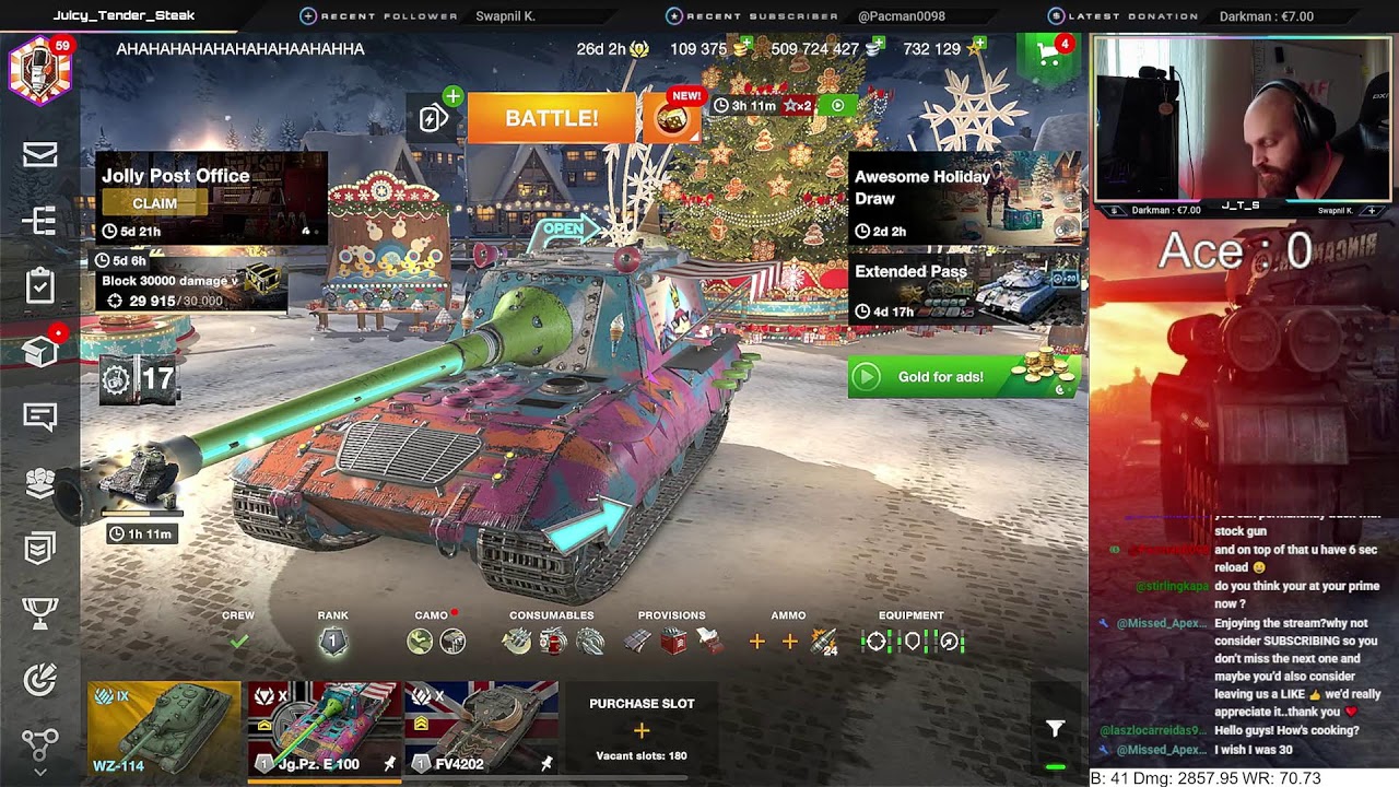Trying to finish FV4202 - Jg Pz E100 full HE next