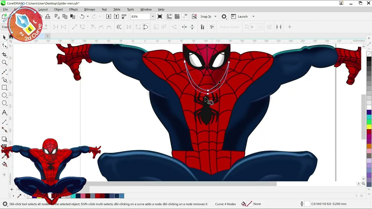 Spider - Man Easy to Make in Corel Draw | Hollywood Super Hero Spider Man | Spider Man | @2dcurve