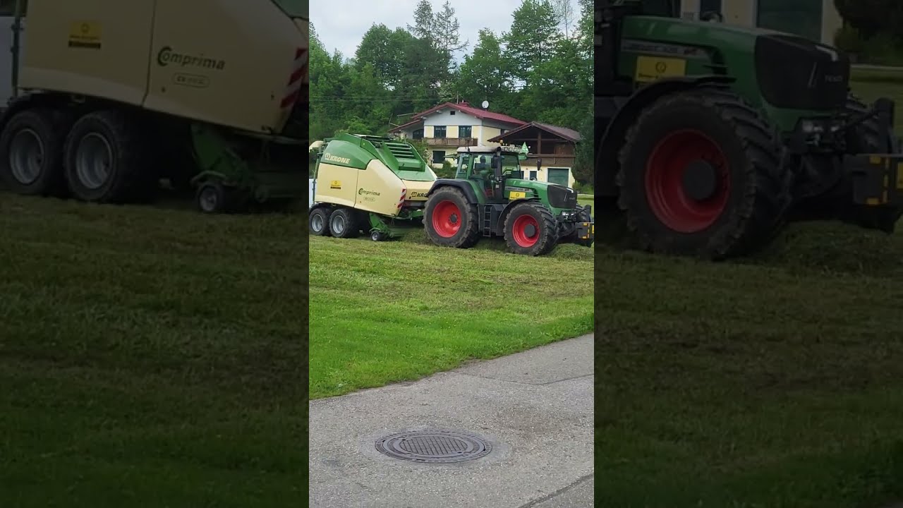 Steyr 8075 und Fendt 926 mit Krone Comprima Press- Wickelkombination