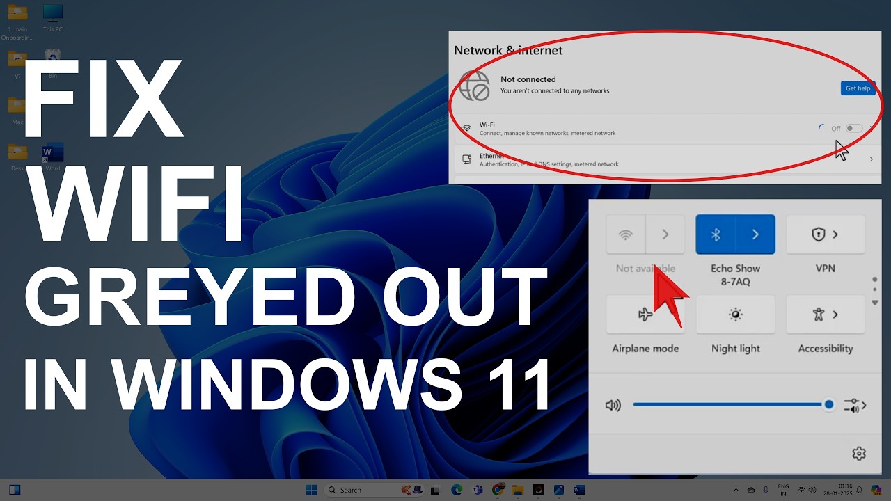 Исправление проблемы с включением Wi-Fi в Windows 11 | Отключение Wi-Fi