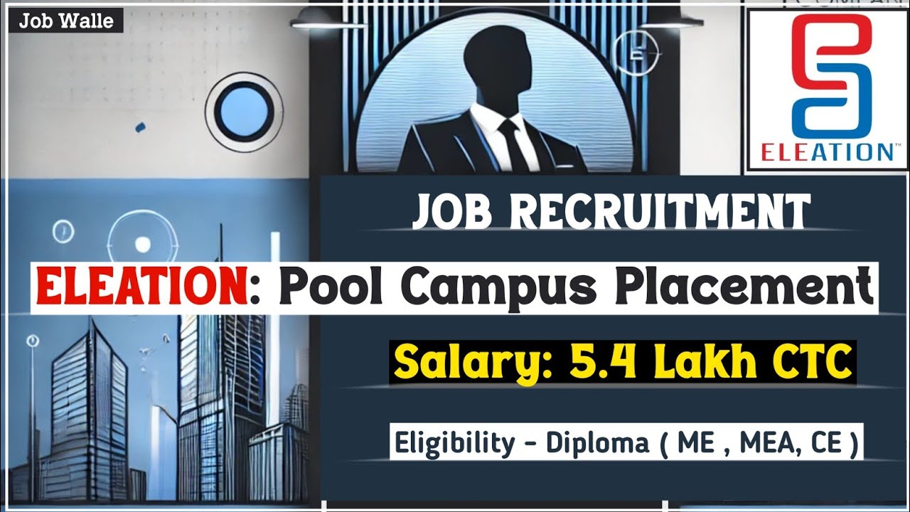 ELEATION Pool Campus Placement Drive 2025 | Complete Registration & Selection Process | ₹5.4 LPA Job