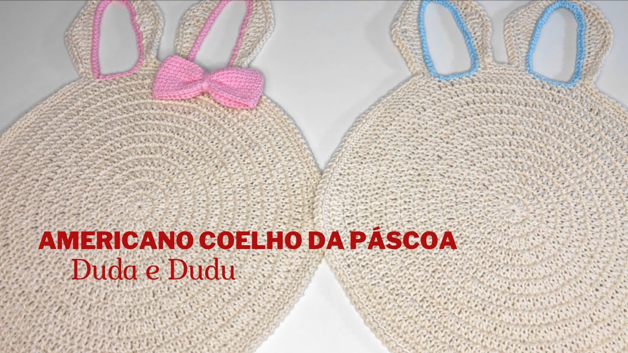 Sousplat de crochê - Coelho da Pascoa Duda e Dudu.