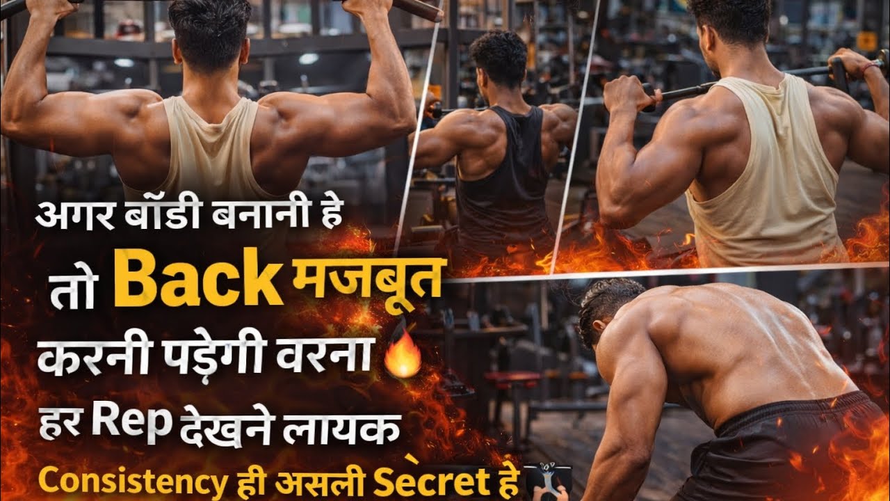 Back workout at gym 