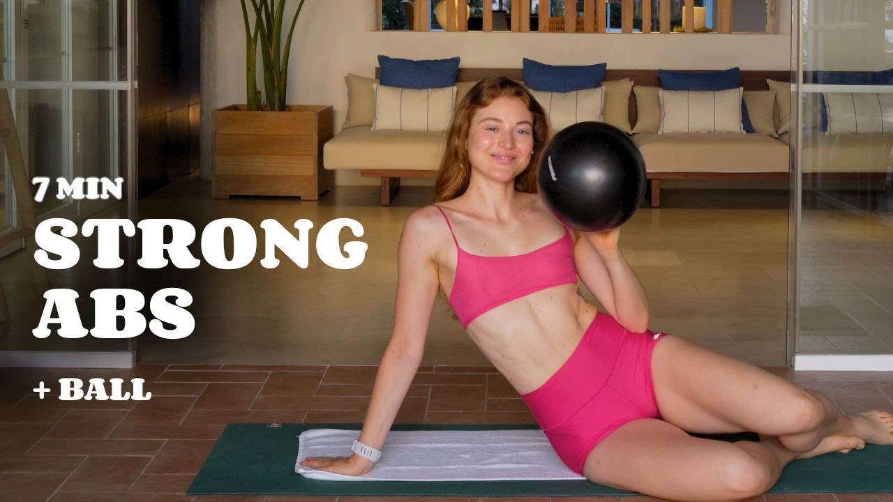7MIN AB WORKOUT + BALL I train all ab muscles, medium-advanced level I Lena Schreiber