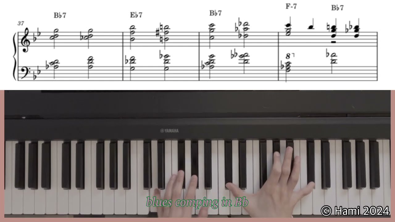 [ #blues ] Blues comping in Bb 양손컴핑 #jazz #piano #comping