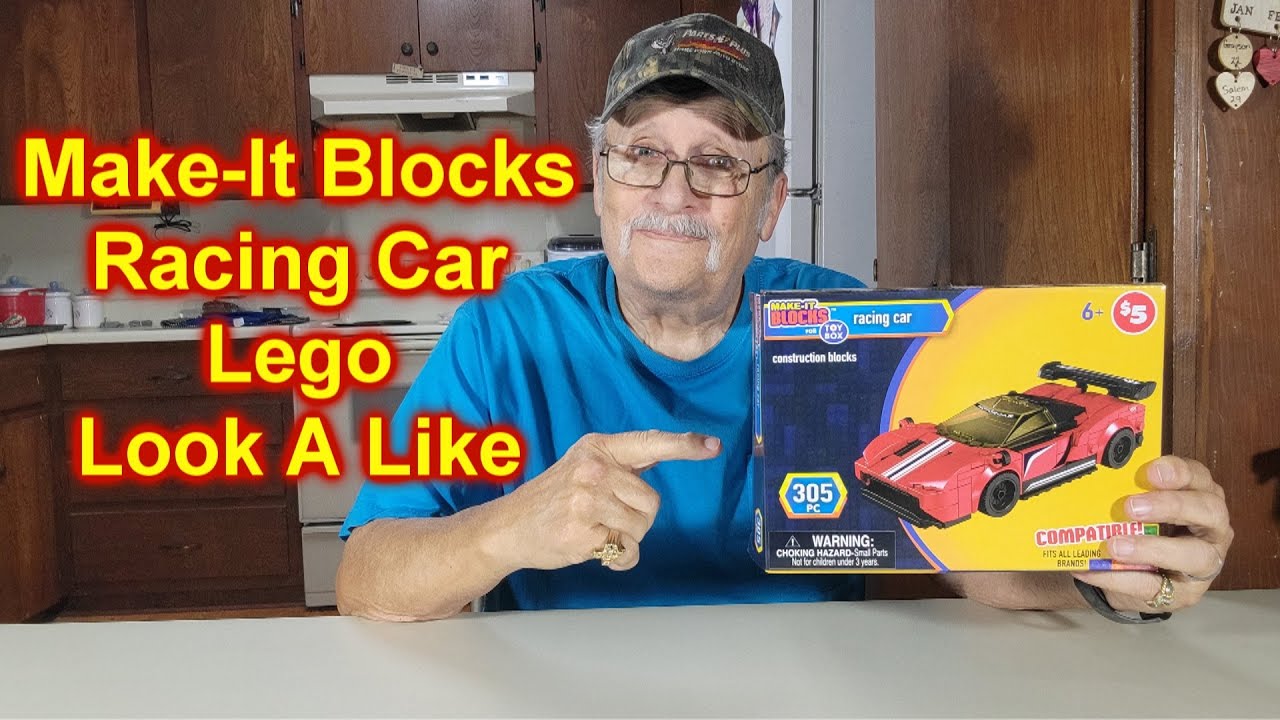 Make-It Blocks Racing Car Red Open Unbox Stop Motion Build Like Legos