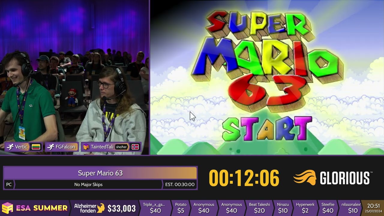 Super Mario 63 [No Major Skips] by Vertic - #ESASummer24
