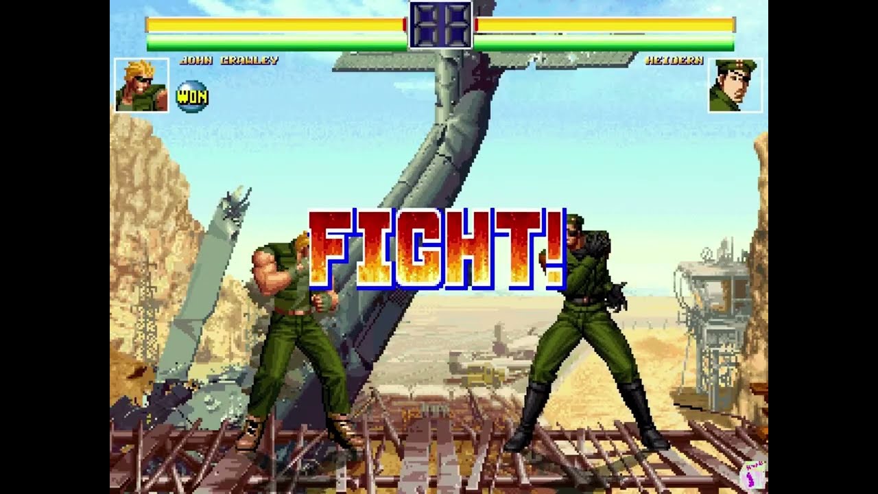 MUGEN ジョン・クローリー  VS 怒チーム 都市桟橋 John Crawley vs. Ikari Team Desert Air Base